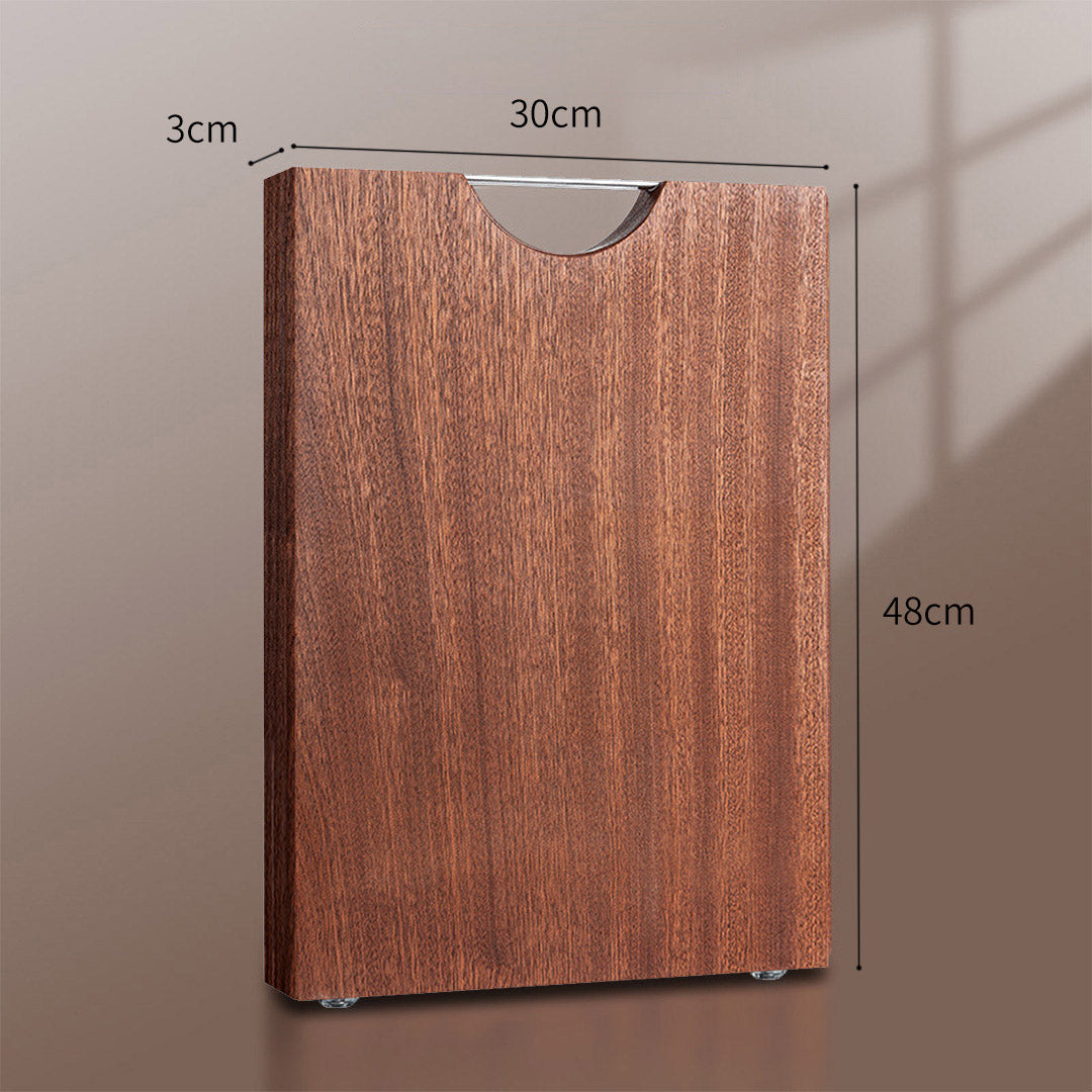 Soga 48cm Rectangular Wooden Ebony Butcher Block Non Slip Chopping Food Serving Tray Charcuterie Board