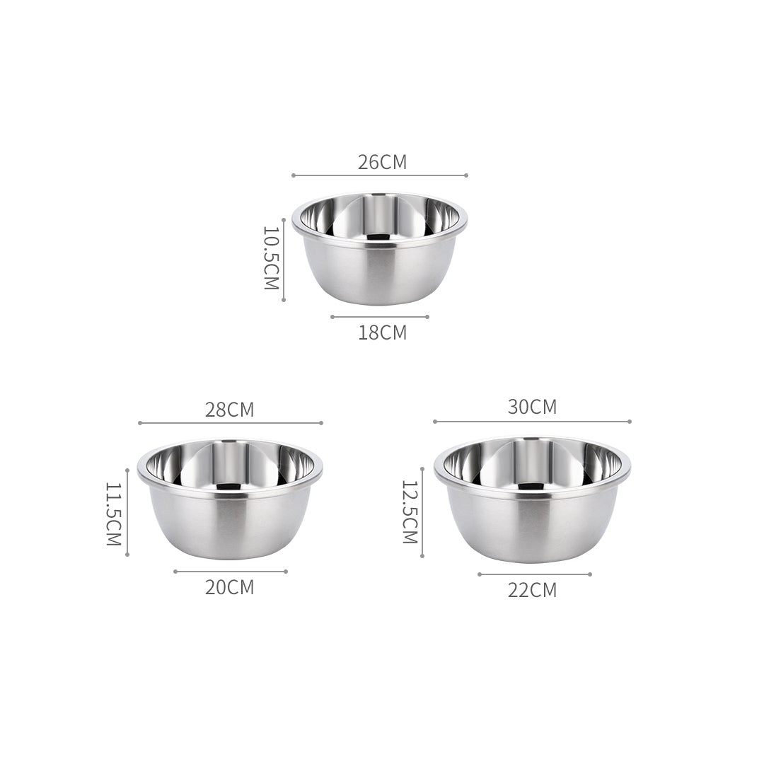 Soga 2 X 3 Pcs Deepen Polished Stainless Steel Stackable Baking Washing Mixing Bowls Set Food Storage Basin