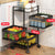 Soga 2 X 3 Tier Steel Square Rotating Kitchen Cart Multi Functional Shelves Portable Storage Organizer With Wheels