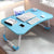 Blue Portable Bed Table Adjustable Foldable Bed Sofa Study Table Laptop Mini Desk with Notebook Stand Cup Slot Home Decor