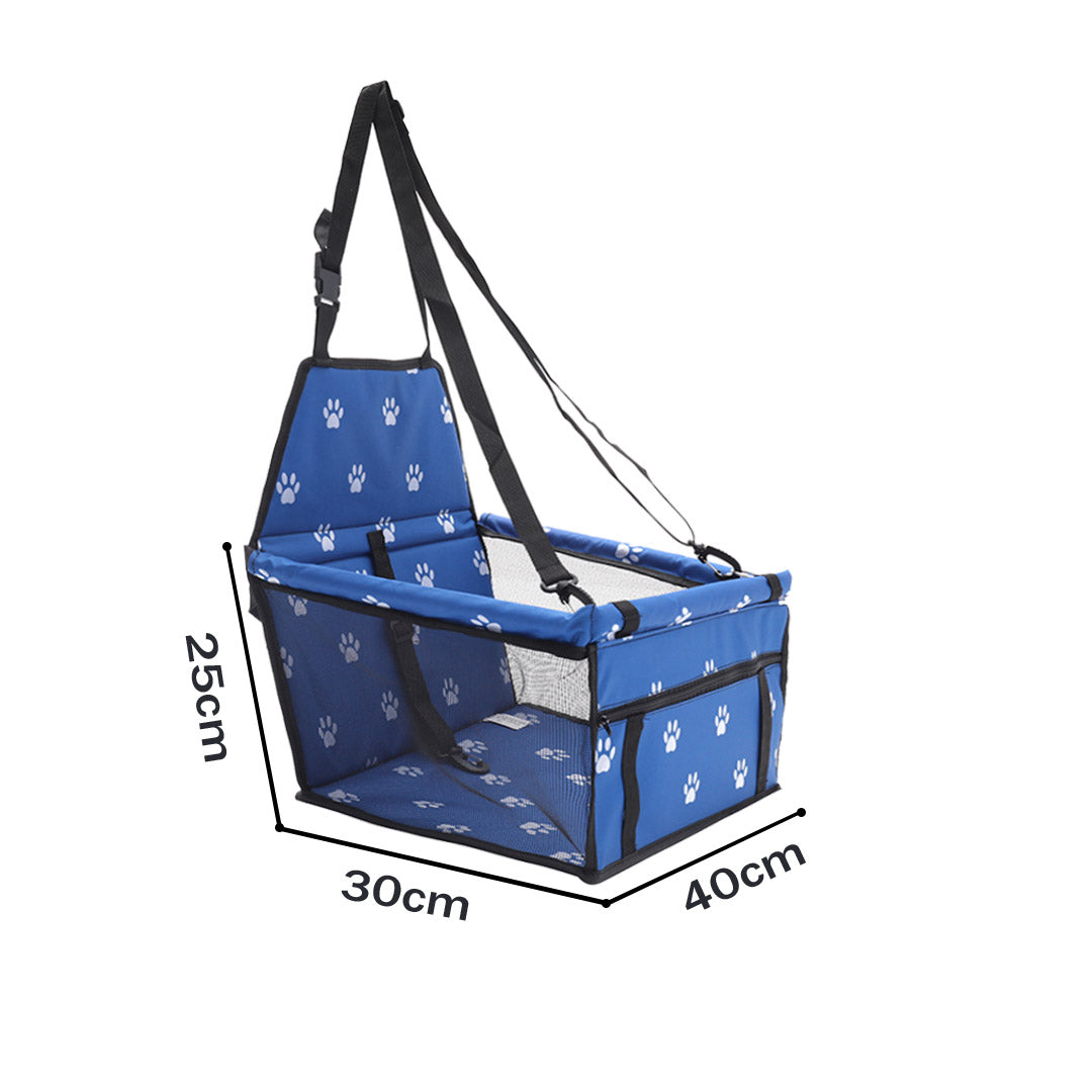 Soga 2 X Waterproof Pet Booster Car Seat Breathable Mesh Safety Travel Portable Dog Carrier Bag Blue