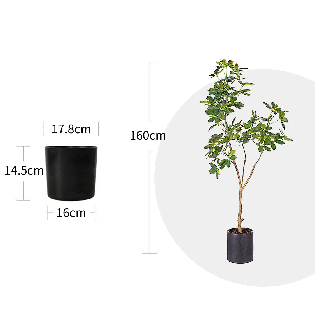 Soga 4 X 160cm Artificial Natural Green Schefflera Dwarf Umbrella Tree Fake Tropical Indoor Plant Home Office Decor