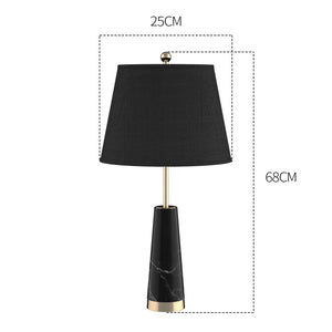 Soga 4 X 68cm Black Marble Bedside Desk Table Lamp Living Room Shade With Cone Shape Base