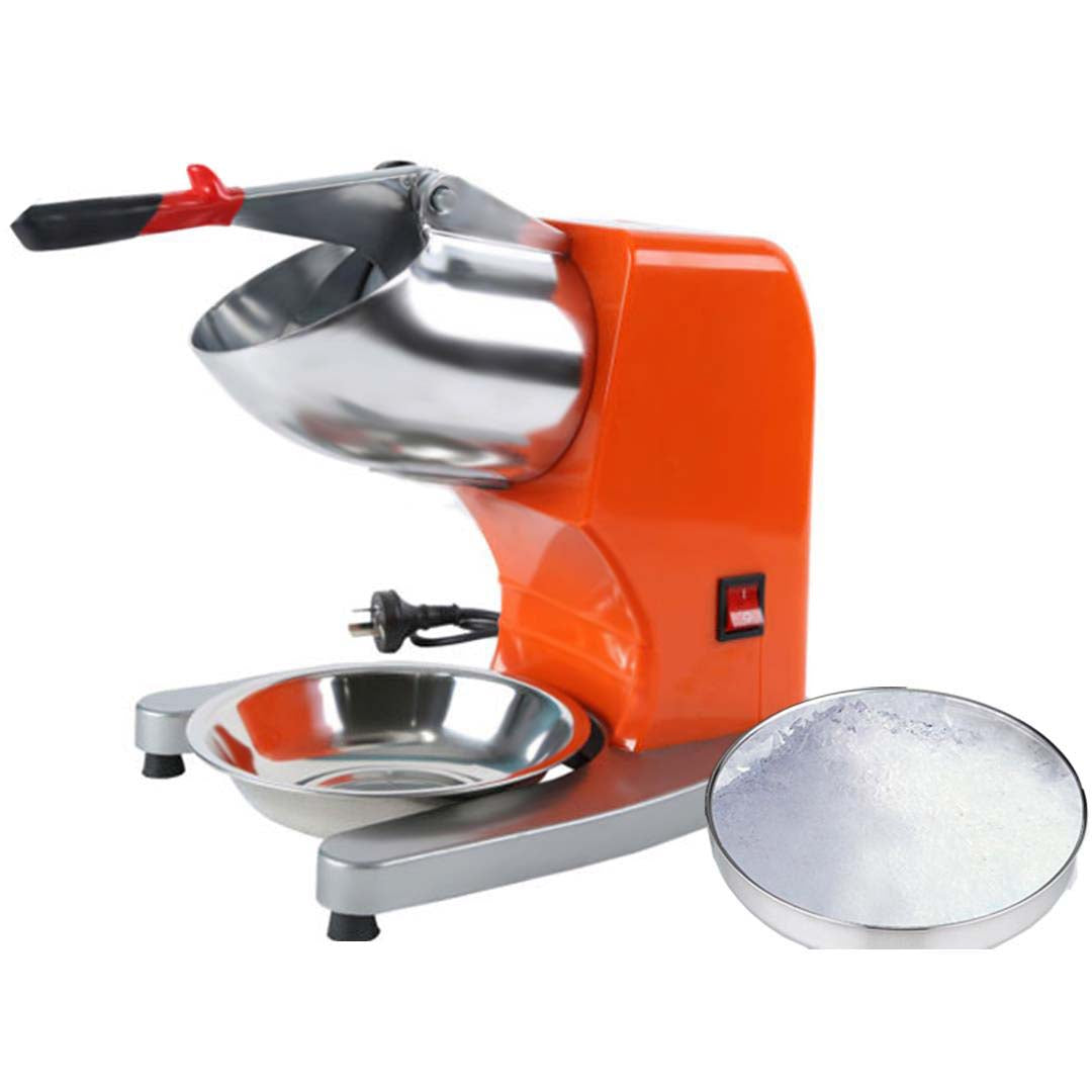 Soga Ice Shaver Electric Stainless Steel Ice Crusher Slicer Machine Commercial Orange