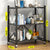 Soga 2 X 3 Tier Steel Black Foldable Kitchen Cart Multi Functional Shelves Portable Storage Organizer With Wheels