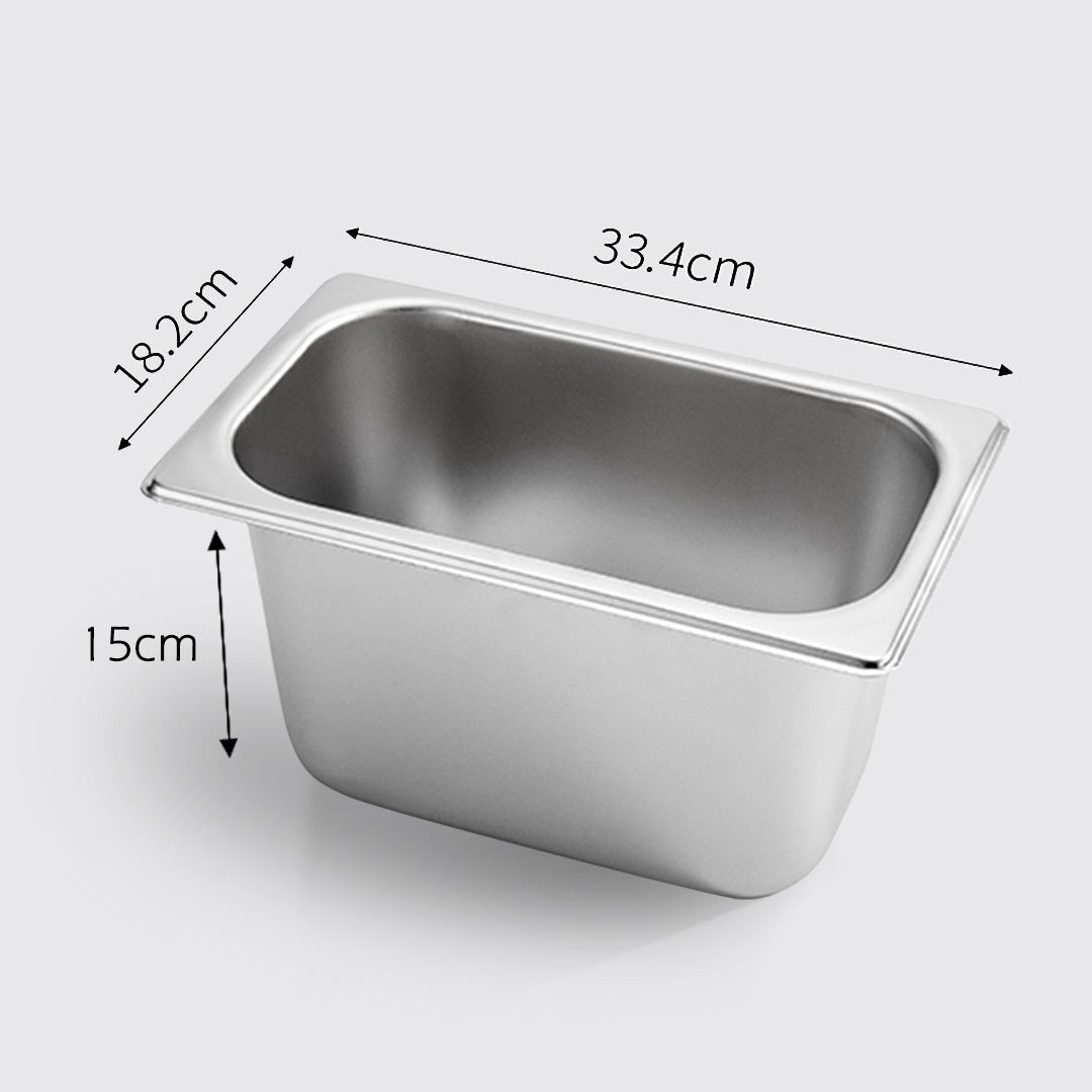 Soga 6 X Gastronorm Gn Pan Full Size 1/3 Gn Pan 15cm Deep Stainless Steel Tray