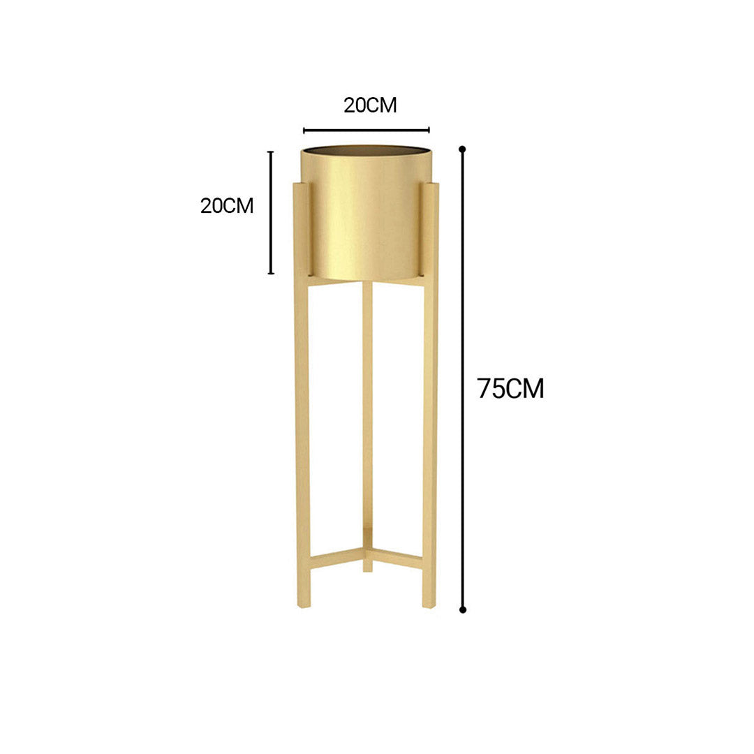 Soga 2 X 75cm Gold Metal Plant Stand With Flower Pot Holder Corner Shelving Rack Indoor Display