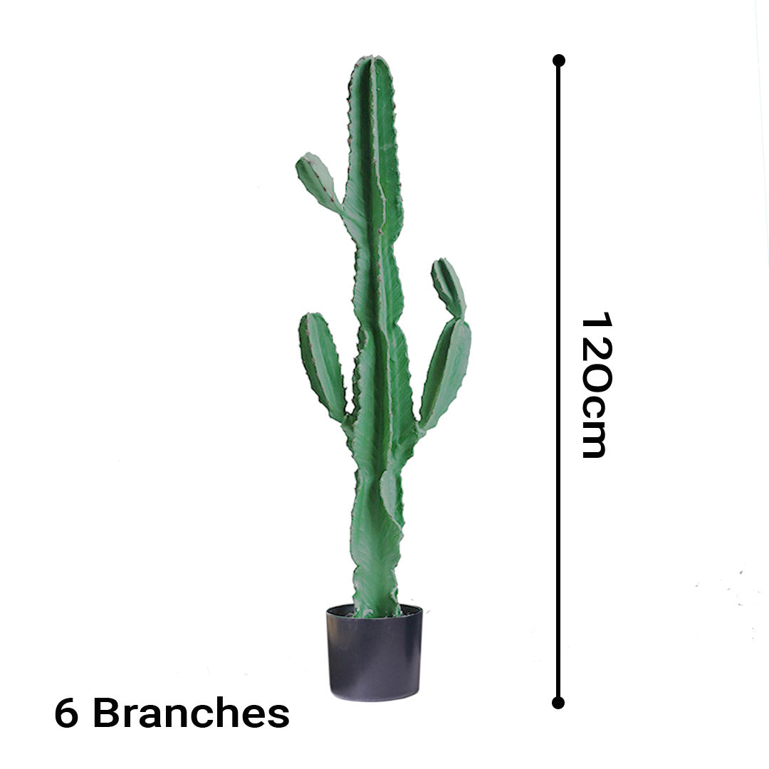 Soga 2 X 120cm Green Artificial Indoor Cactus Tree Fake Plant Simulation Decorative 6 Heads