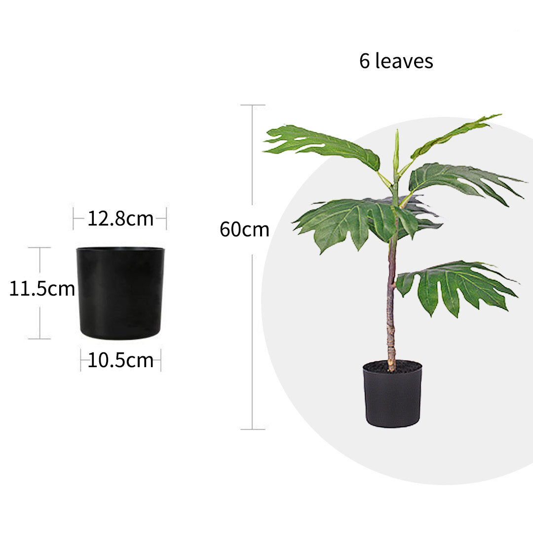 Soga 60cm Artificial Natural Green Split Leaf Philodendron Tree Fake Tropical Indoor Plant Home Office Decor