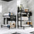 2X 2 Tier Steel Black Kitchen Countertop Drying Dish Rack Plate Cutlery Cutting Board Holder Dish Drainer Kitchen Organiser