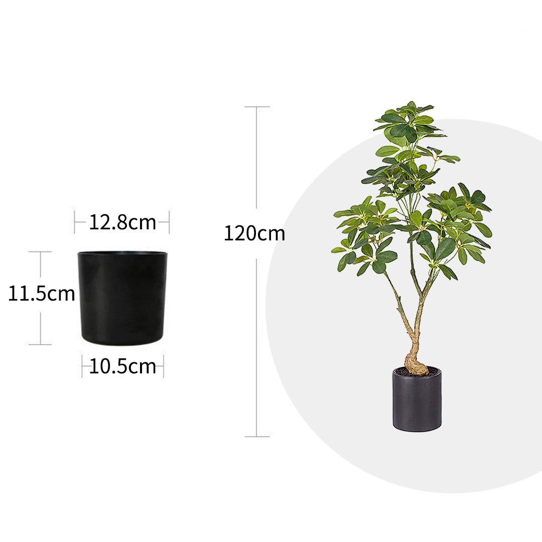 Soga 4 X 120cm Artificial Natural Green Schefflera Dwarf Umbrella Tree Fake Tropical Indoor Plant Home Office Decor