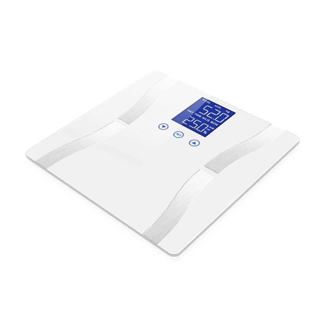 Glass Lcd Digital Body Fat Scale Bathroom Electronic Gym Water Weighing Scales White