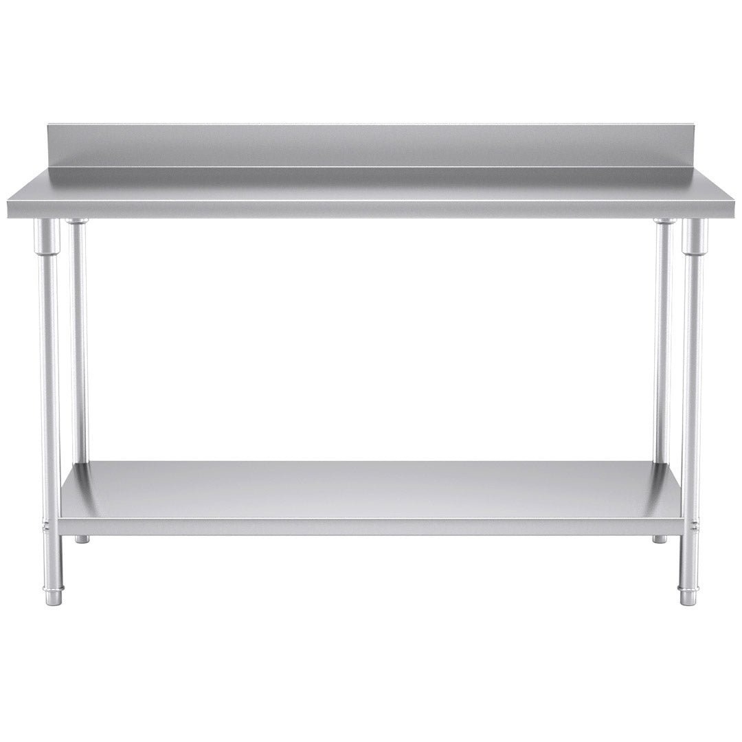 Soga Commercial Catering Kitchen Stainless Steel Prep Work Bench Table With Back Splash 150*70*85cm