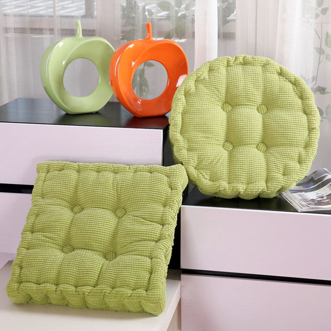 Green Round Cushion Soft Leaning Plush Backrest Throw Seat Pillow Home Office Decor