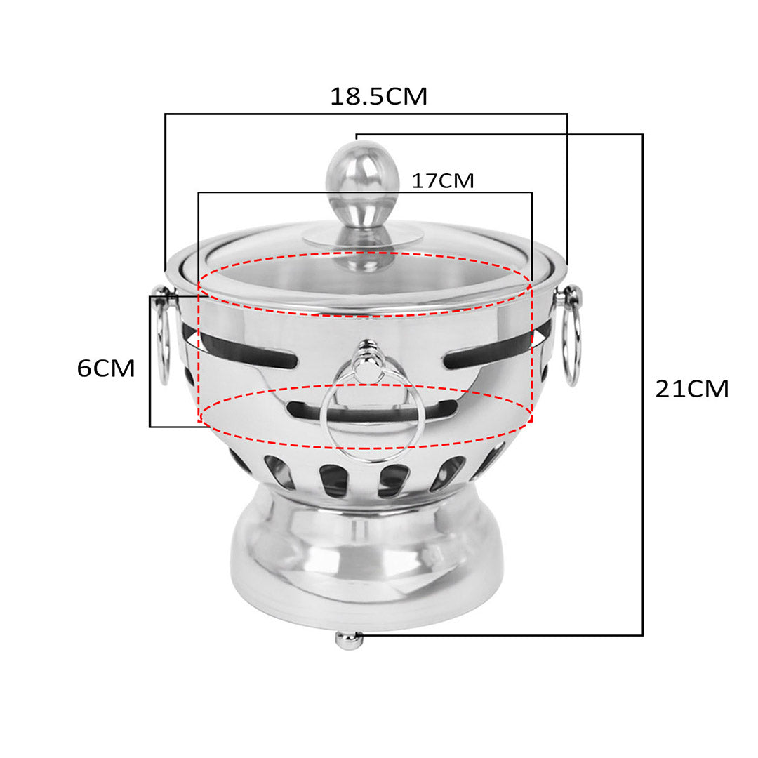 Soga 2 X Stainless Steel Mini Asian Buffet Hot Pot Single Person Shabu Alcohol Stove Burner With Glass Lid