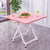 2X Pink Minimalist Cat Ear Folding Table Indoor Outdoor Portable Stall Desk Home Decor