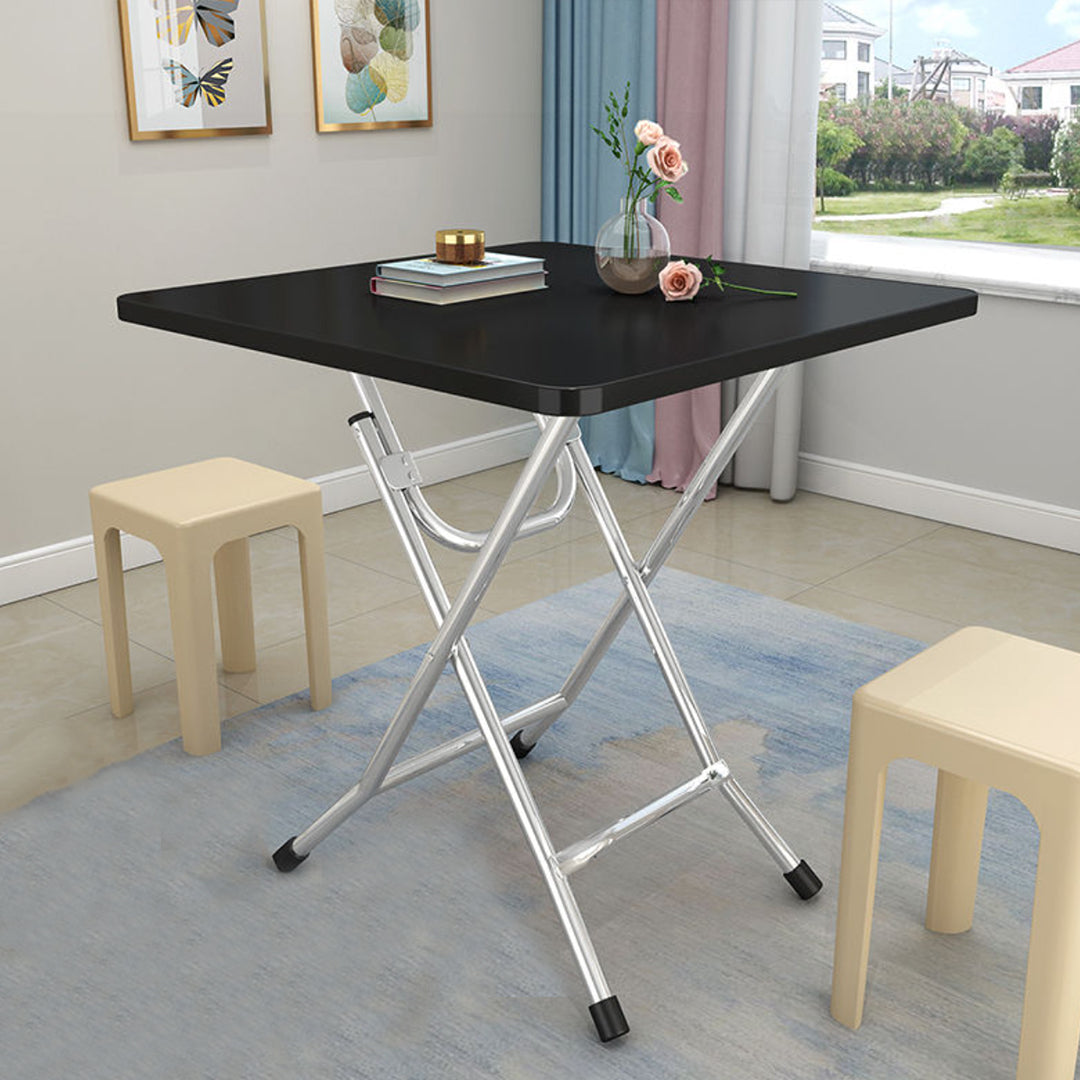 Black Portable Square Table Standing Legs Foldable Furniture Home Decor