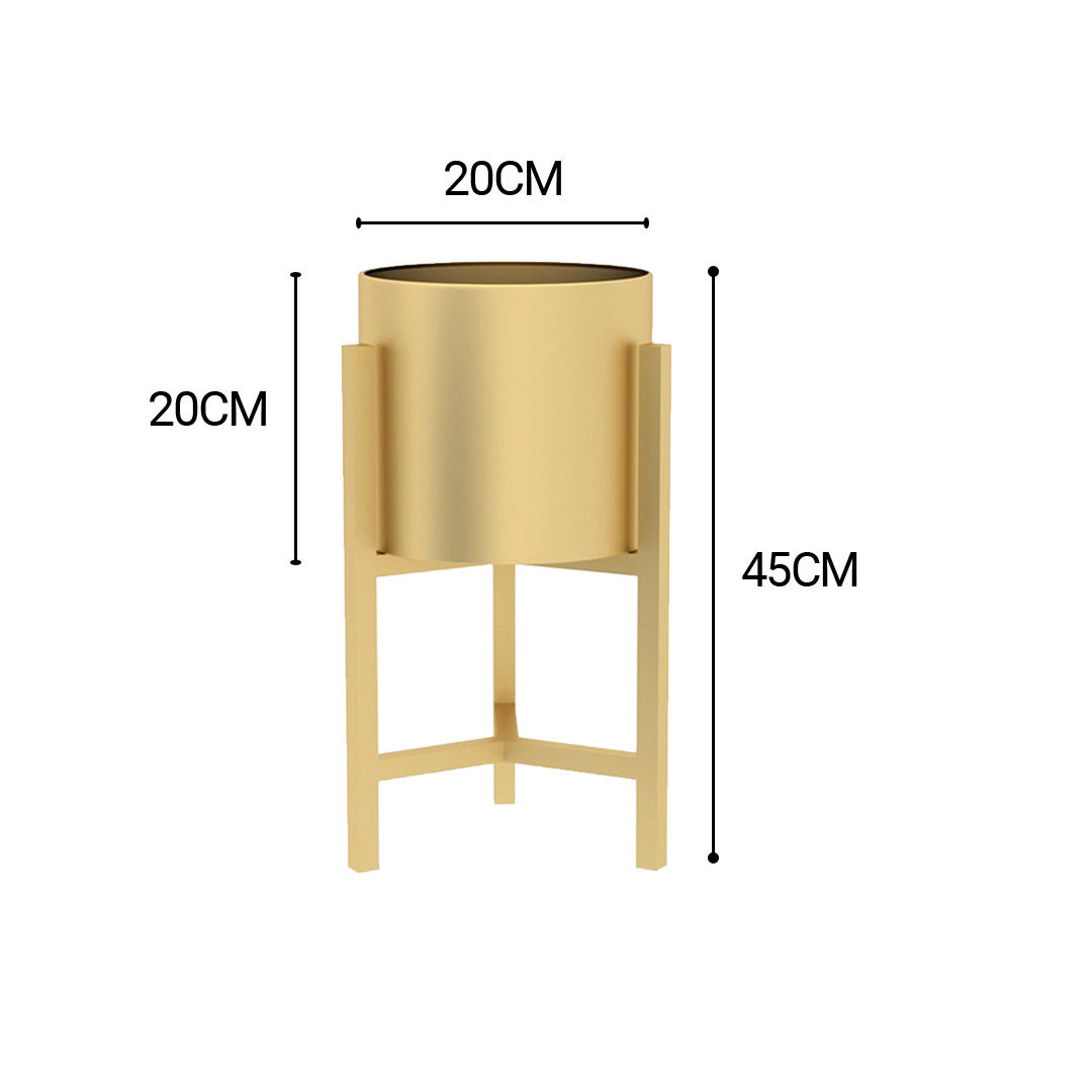 Soga 2 X 45 Cm Gold Metal Plant Stand With Flower Pot Holder Corner Shelving Rack Indoor Display