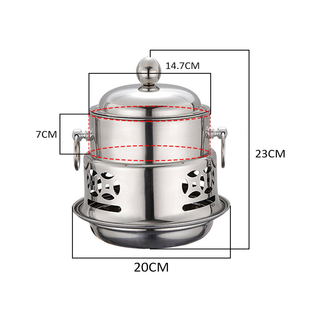 Soga Stainless Steel Mini Asian Buffet Hot Pot Single Person Shabu Alcohol Stove Burner With Lid