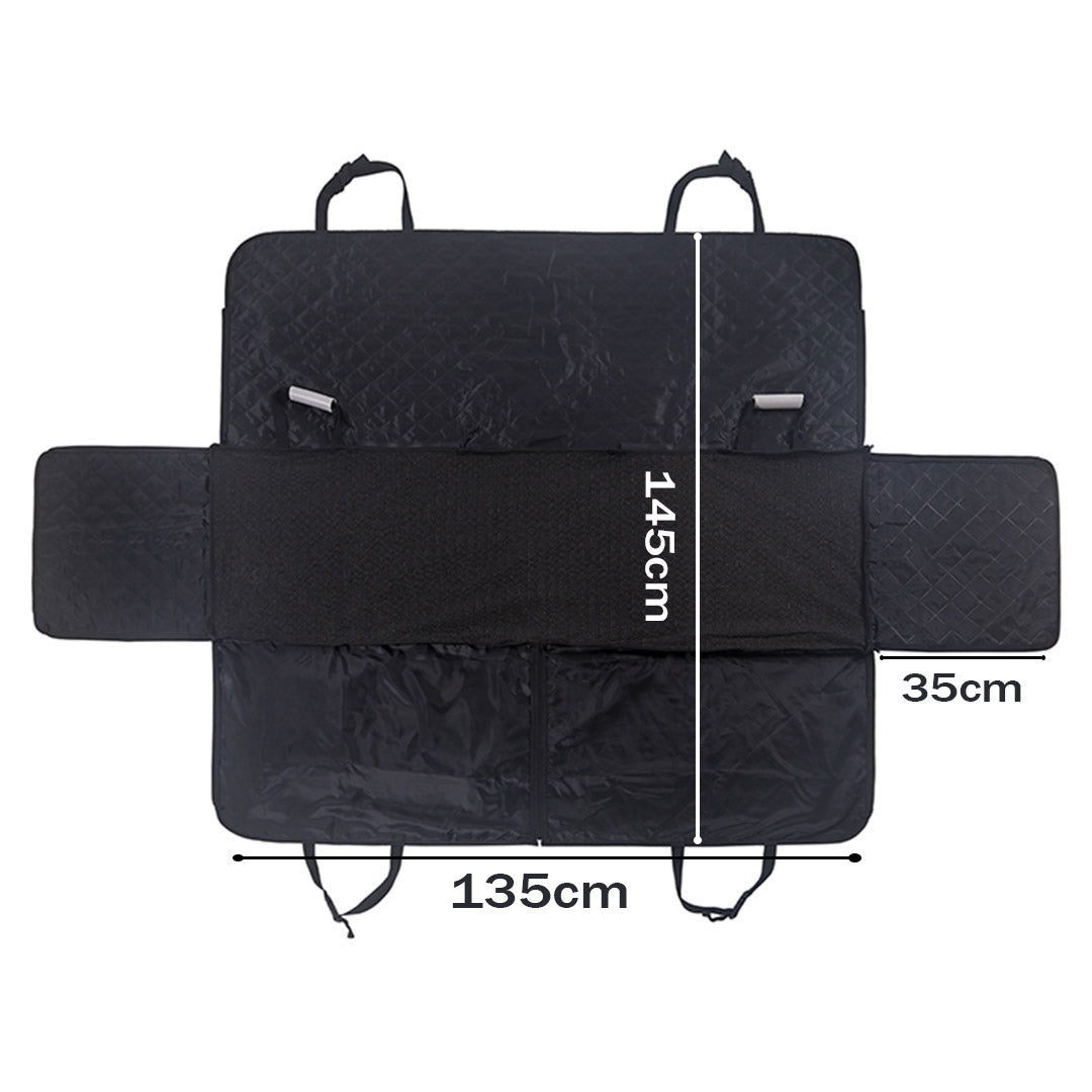 Soga 2 X 600 D Oxford Cloth Waterproof Dog Car Cover Back Seat Protector Hammock Non Slip Pet Mat Black