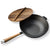 Soga 2 X 31cm Commercial Cast Iron Wok Fry Pan Fry Pan With Wooden Lid