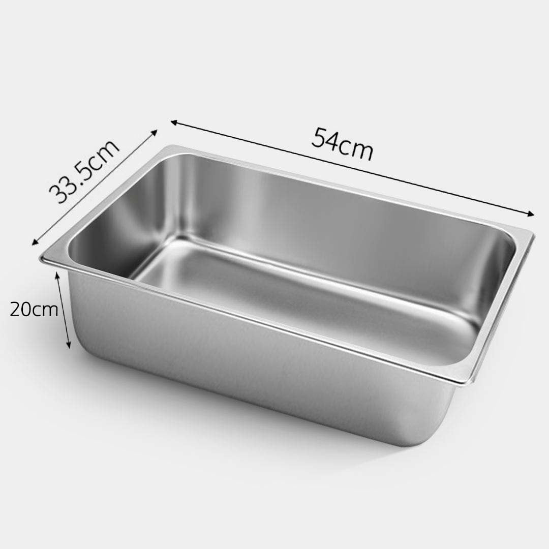 Soga 2 X Gastronorm Gn Pan Full Size 1/1 Gn Pan 20cm Deep Stainless Steel Tray