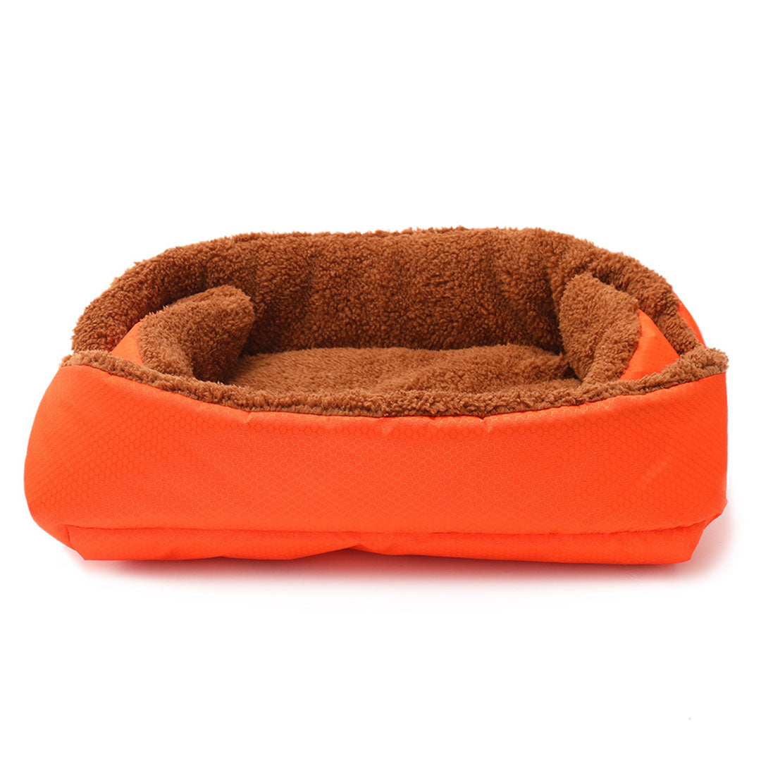 Soga 2 X Orange Dual Purpose Cushion Nest Cat Dog Bed Warm Plush Kennel Mat Pet Home Travel Essentials