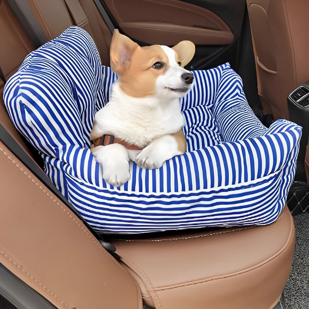 Blue Pet Car Seat Sofa Safety Soft Padded Portable Travel Carrier Bed