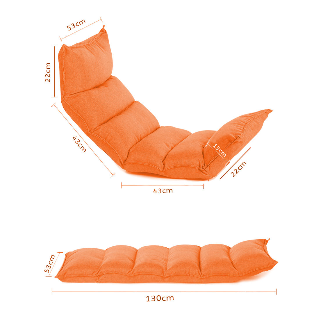 Soga 2 X Foldable Tatami Floor Sofa Bed Meditation Lounge Chair Recliner Lazy Couch Orange