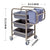 Soga 2 X 3 Tier Food Trolley Food Waste Cart Five Buckets Kitchen Food Utility 82x43x92cm Square