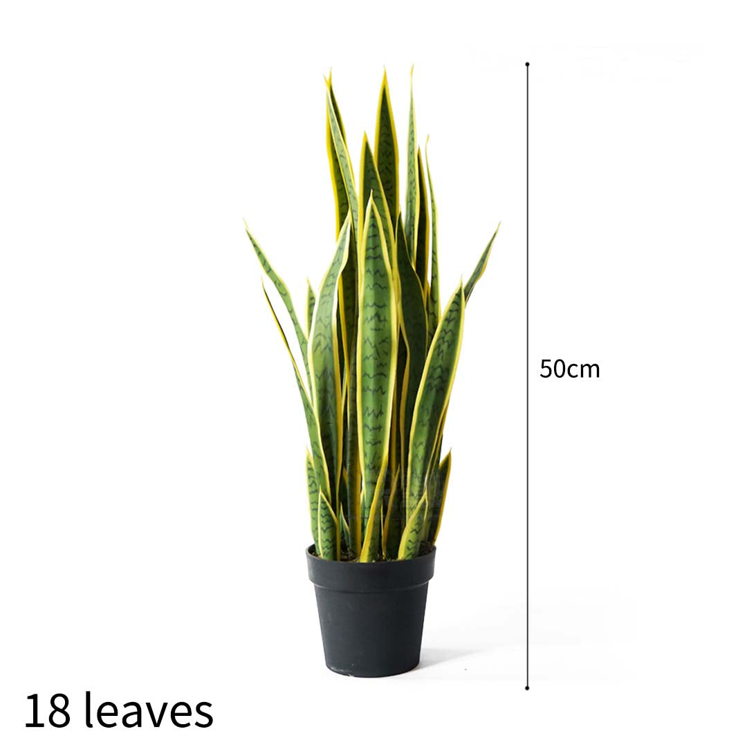 Soga 2 X 50cm Artificial Indoor Yellow Edge Tiger Piran Fake Decoration Tree Flower Pot Plant