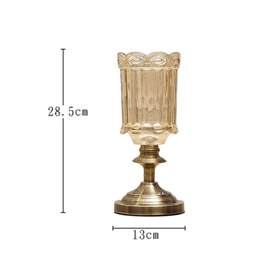 Soga 2 X 28cm Transparent Glass Flower Vase With Metal Base Filler Vase