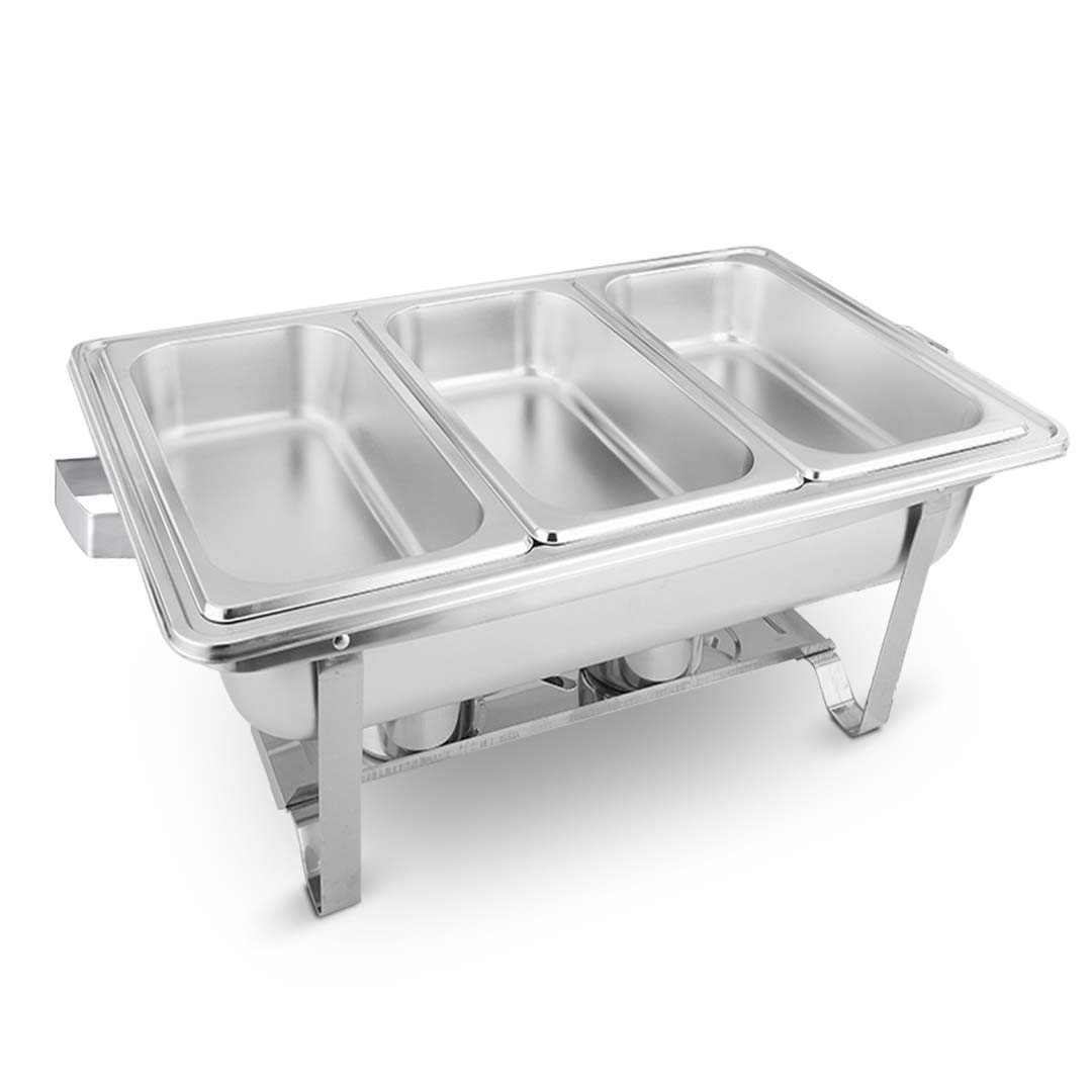 Soga 2 X 3 L Triple Tray Stainless Steel Chafing Food Warmer Catering Dish