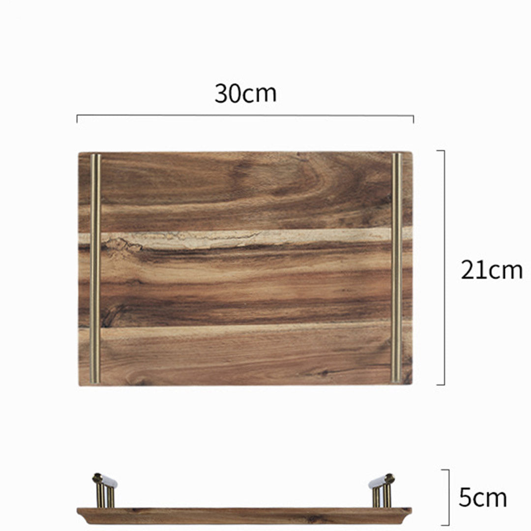 Soga 30cm Brown Rectangle Wooden Acacia Food Serving Tray Charcuterie Board Centerpiece Home Decor