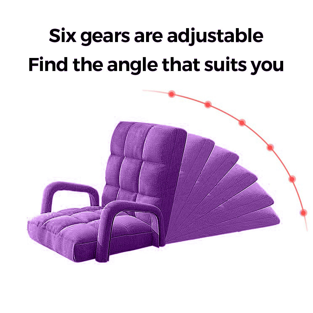 Soga 4 X Foldable Lounge Cushion Adjustable Floor Lazy Recliner Chair With Armrest Purple