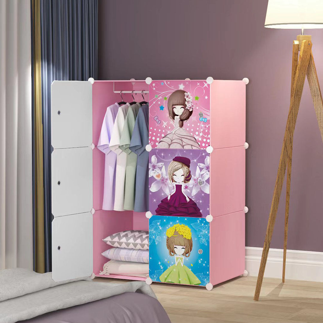 6 Cubes  Princess Design Portable Wardrobe Divide-Grid Modular Storage Organiser Foldable Closet