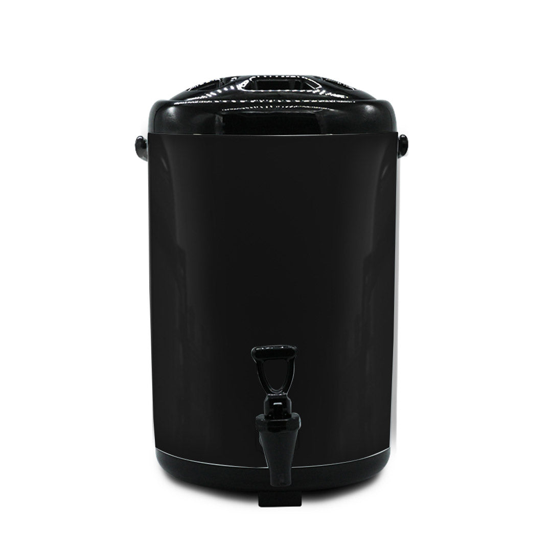 Soga 8 X 14 L Stainless Steel Insulated Milk Tea Barrel Hot And Cold Beverage Dispenser Container With Faucet Black
