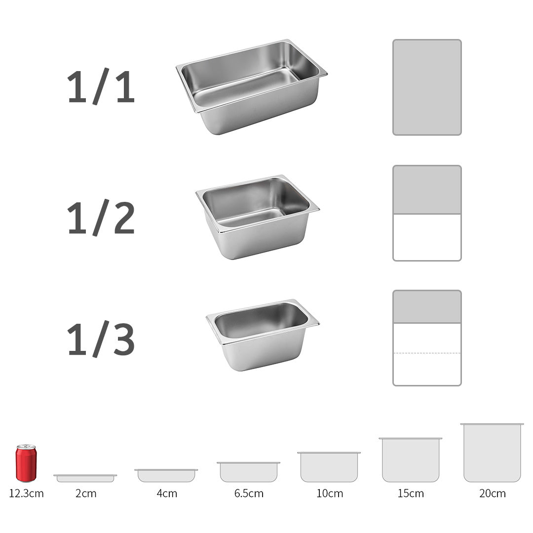 Soga 12 X Gastronorm Gn Pan Full Size 1/2 Gn Pan 10cm Deep Stainless Steel Tray With Lid