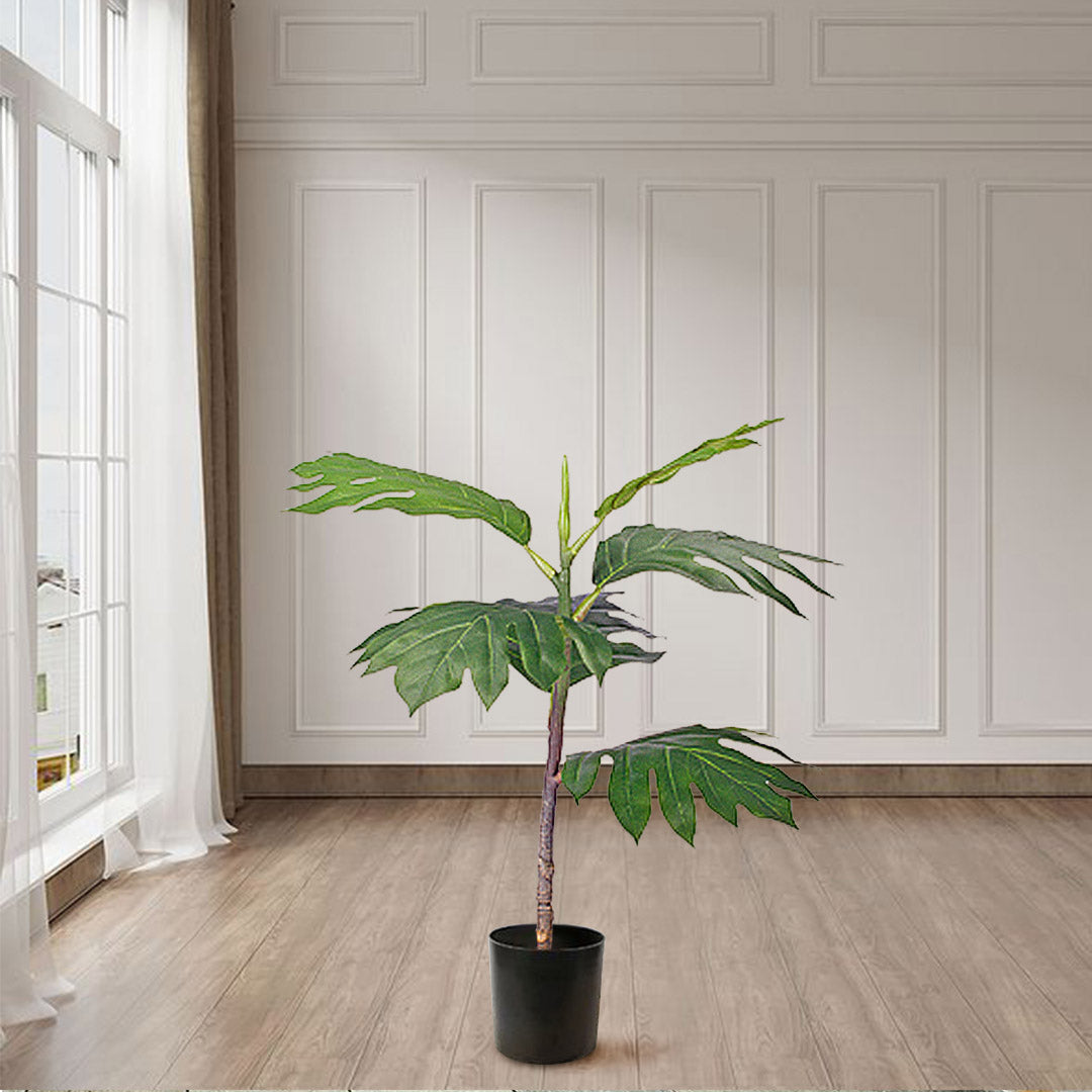 Soga 2 X 60cm Artificial Natural Green Split Leaf Philodendron Tree Fake Tropical Indoor Plant Home Office Decor