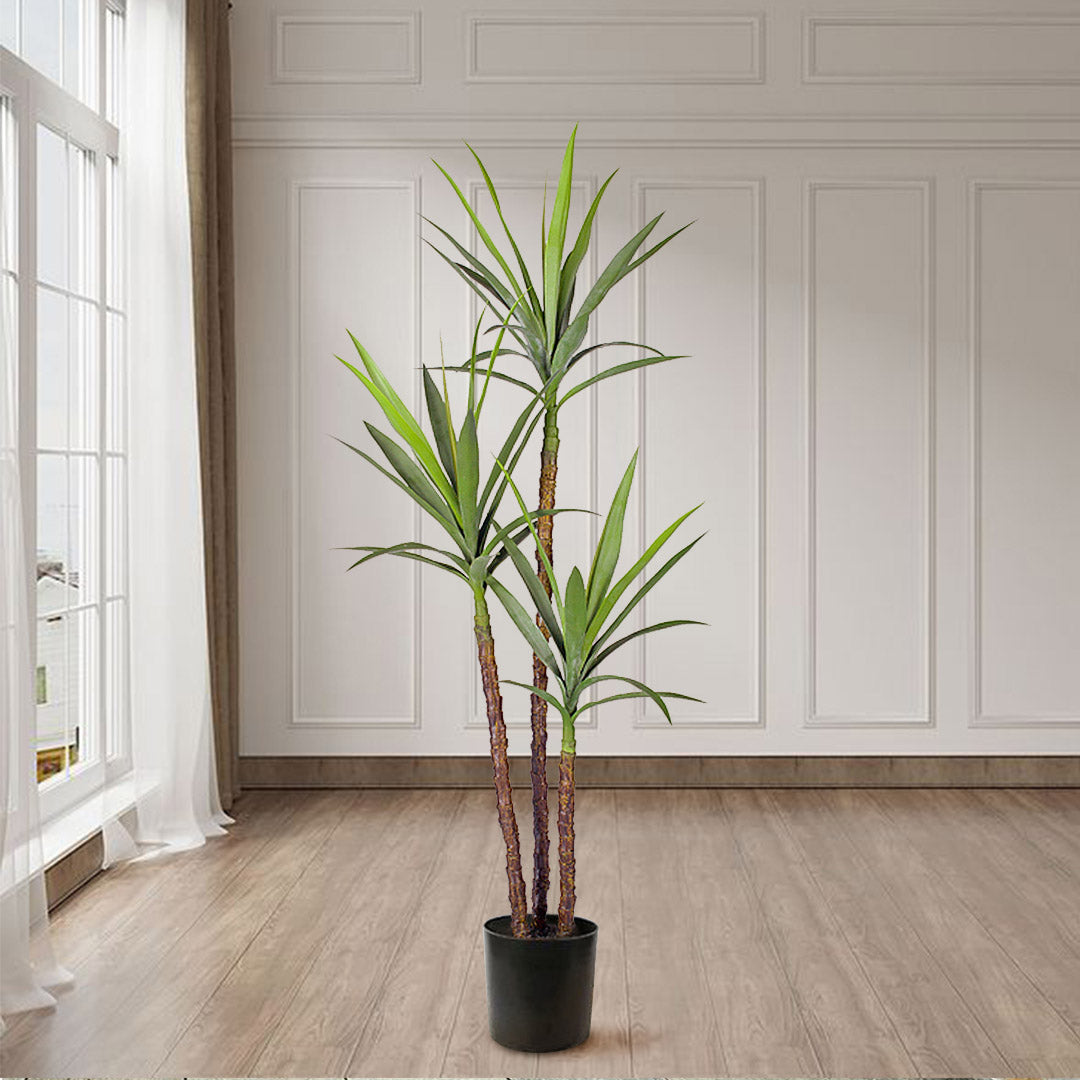 Soga 4 X 150cm Artificial Natural Green Dracaena Yucca Tree Fake Tropical Indoor Plant Home Office Decor