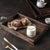 Soga Medium Walnut Rectangle Wooden Tray Breakfast Dinner Serving Board Tea Set Holder Kitchen Home Decor