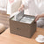 2X Coffee Medium Foldable Canvas Storage Box Cube Clothes Basket Organiser Home Decorative Box
