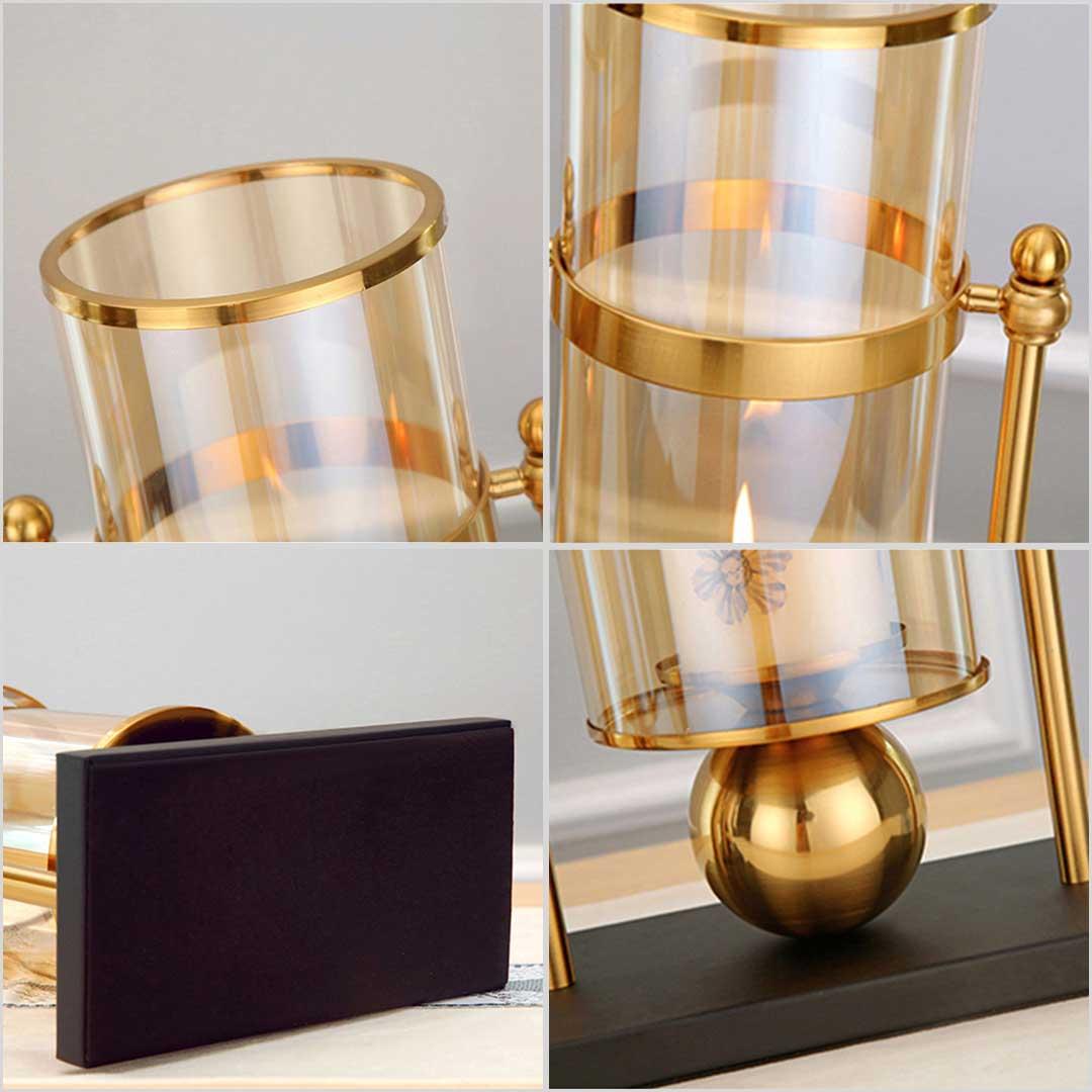 Soga 34cm Modern Transparent Glass Flower Vase With Candle