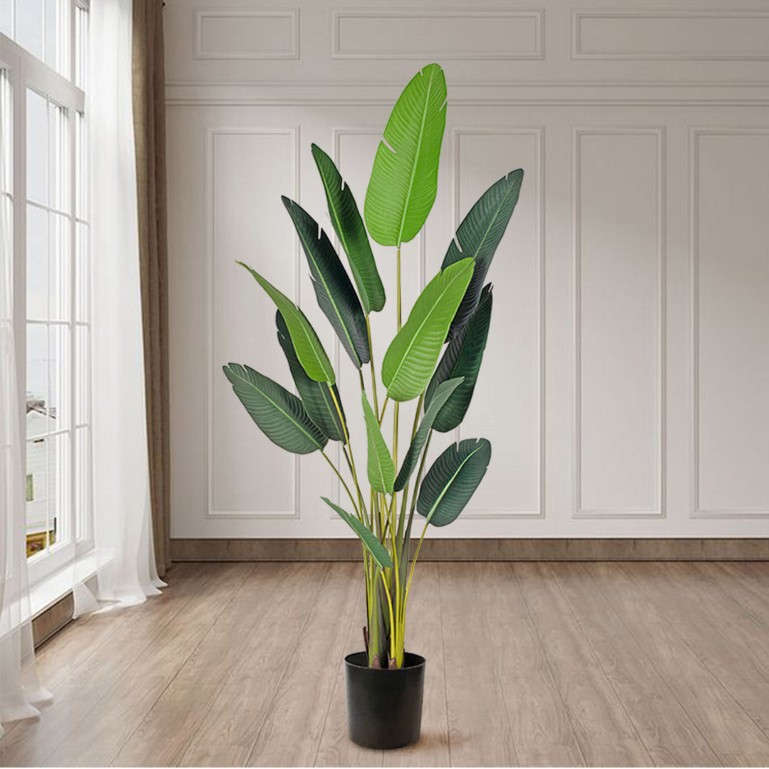 Soga 4 X 220cm Artificial Giant Green Birds Of Paradise Tree Fake Tropical Indoor Plant Home Office Decor