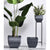 Soga 2 X 32cm Weathered Grey Square Resin Plant Flower Pot In Cement Pattern Planter Cachepot For Indoor Home Office