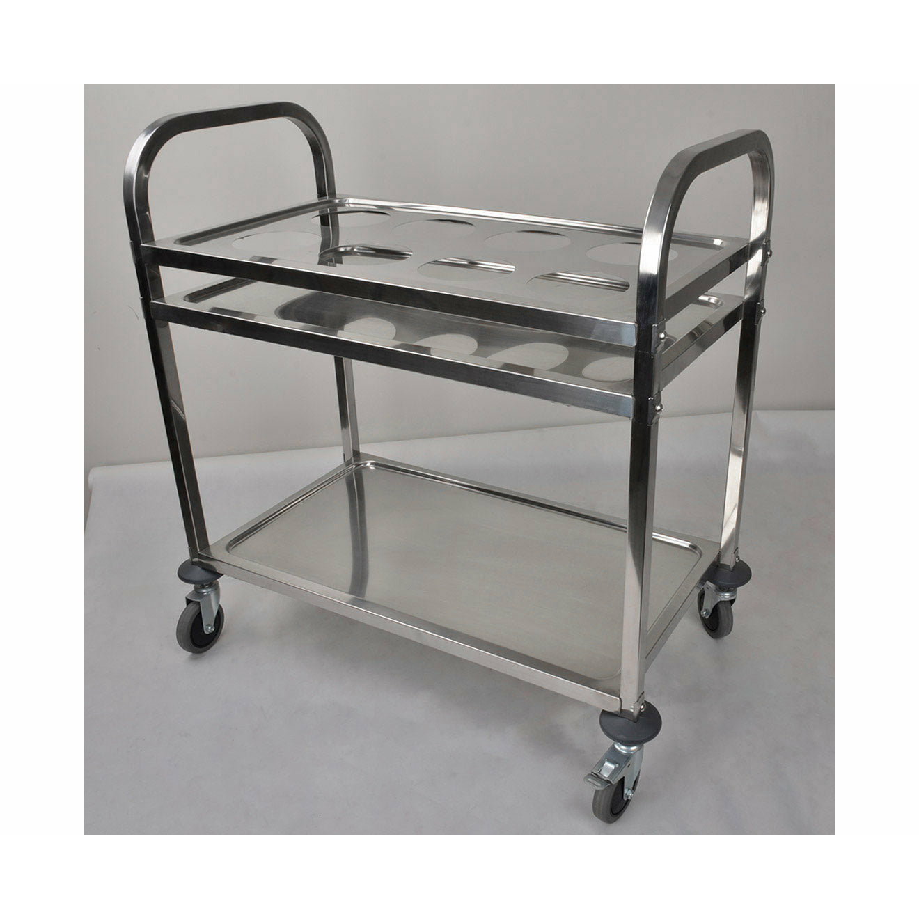 Soga 2 X 2 Tier Stainless Steel 8 Compartment Kitchen Seasoning Car Service Trolley Condiment Holder Cart Spice Bowl