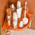 2X Orange 360 Degree Wall-Mounted Rotating Bathroom Organiser Corner Vanity Rack Toilet Adhesive Storage Shelf