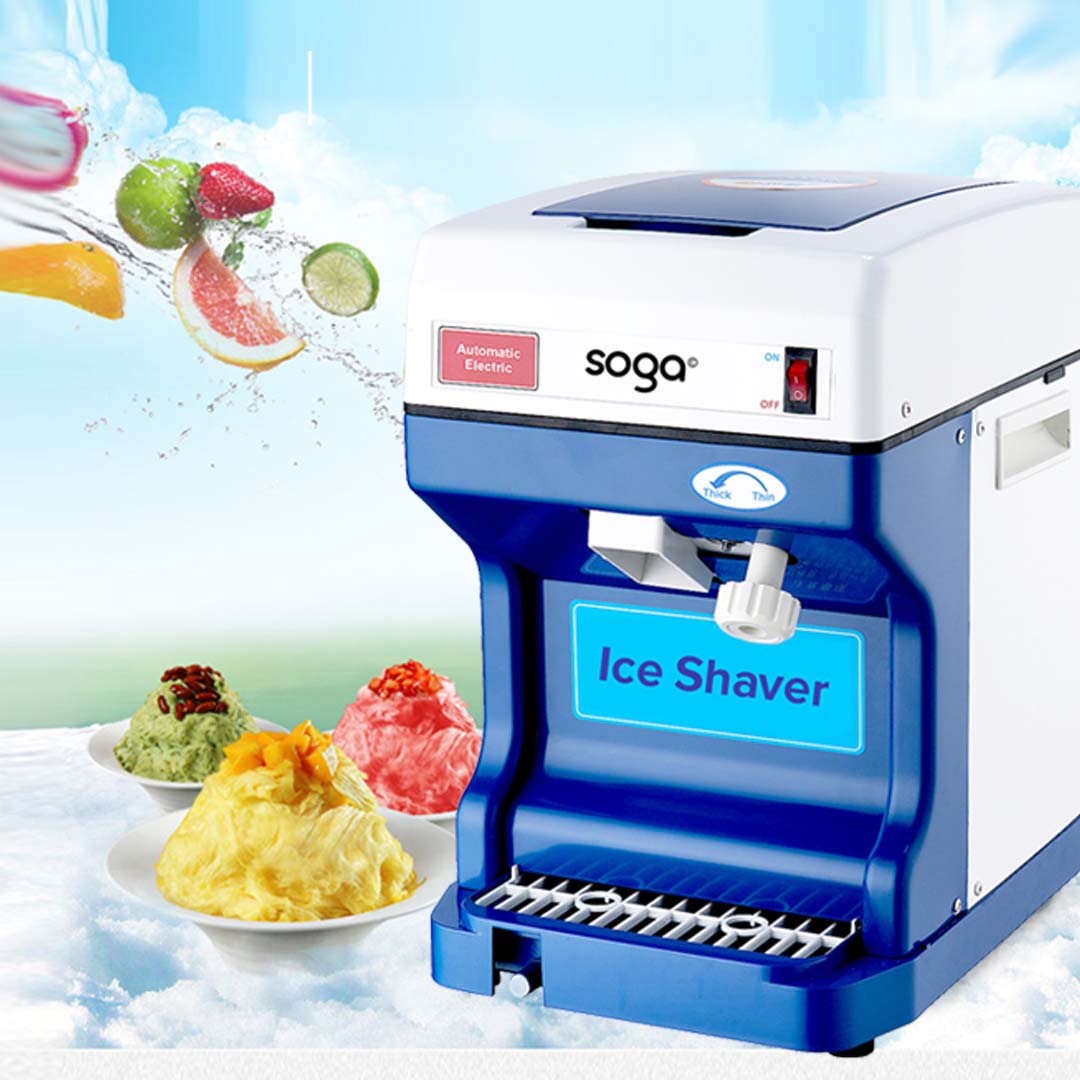 Soga 2 X Ice Shaver Commercial Electric Stainless Steel Ice Crusher Slicer Machine 120 Kg/H