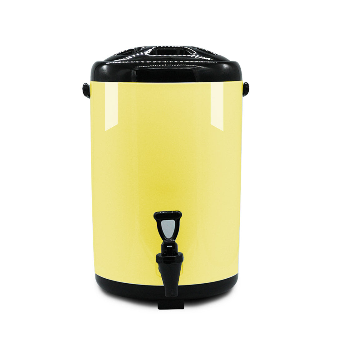 Soga 14 L Stainless Steel Insulated Milk Tea Barrel Hot And Cold Beverage Dispenser Container With Faucet Yellow
