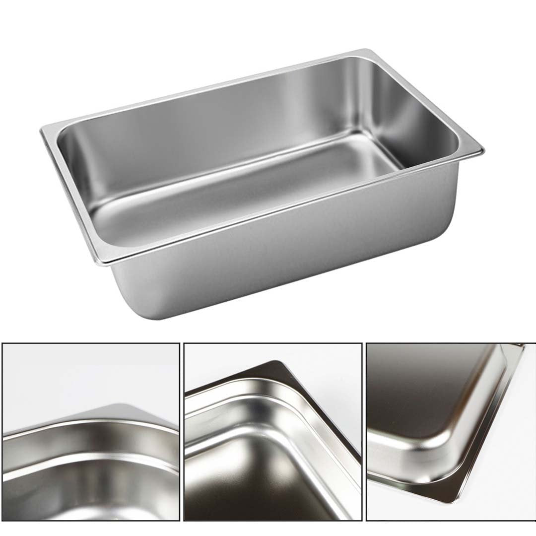 Soga 2 X Gastronorm Gn Pan Full Size 1/1 Gn Pan 20cm Deep Stainless Steel Tray With Lid